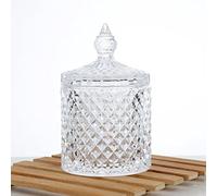 Toolzia Large Glass Jar with Lid, Storage Cans Container Candy Barrel with Lid, Decorative Crystal Candy Biscuit Jars Ideal for Sweet