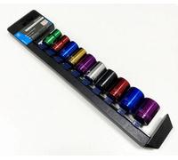 Toolzone 1/2" Drive Metric Socket Set 10 Pc Multi Coloured With Rail 13 - 24mm