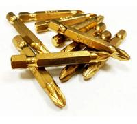 Toolzone 10 Pozi Screwdriver Power Driver Bits Set Titanium Coated S2 Pz2 Cross Head Pozi