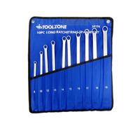 Toolzone 10Pc Long Ratchet Spanner Set In Pouch