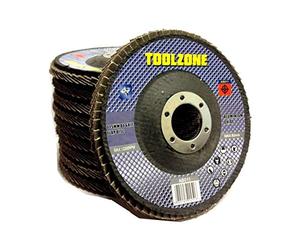 Toolzone 115mm 80G Flap Discs (Pack of 5)