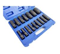 Toolzone 16PC 1/2" DR 6 Point Deep Impact Socket Set 10 - 32mm SS244
