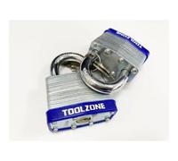 Toolzone 2Pc Laminated Steel Padlocks 50mm Heavy Duty Riveted Body Keyed Alike Same Keys