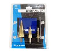 Toolzone 3-Piece High-Speed Steel Step Drill Bit Set