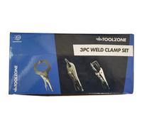 Toolzone 3Pc Weld Clamp Set Heavy Duty Welding Clips For Precision And Stability