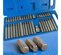 Toolzone 40Pc Hex/Torx/Spline Bits in Case - 4, 5, 6, 7, 8, 10 and 12mm - T20, T25, T30, T40, T45, T50, T55