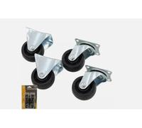 Toolzone 4Pc 40mm Castor Wheels 2 X Swivel 2 X Fixed 15-30Kg Trolley Furniture Protection