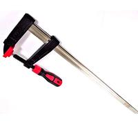 Toolzone 600mm x 80mm F Clamp / Sliding G Clamp with Soft Grip Handle - Woodworking Clamp
