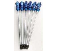 Toolzone 6Pc Long Screwdriver Set Star 250mm T10 T15 T20 T25 T27 T30 Torx Hex Magnetic