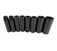 Toolzone 8 Piece 3/8" Metric Deep Impact Sockets Set Durable Automotive Tool
