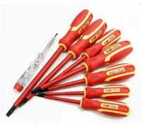 Toolzone 8 Piece Electrical Vde Screwdriver & Mains Electical Tester Set Phillips Flat