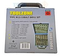 Toolzone 99 Piece Cobalt Drill Bit Set Stainless Steel M35 Metal HSS Kit