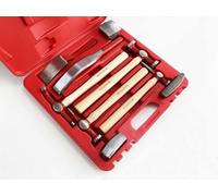 Toolzone Auto Body Panel Beating Repair Tool Hammer Kit 9Pc Hickory Dollys