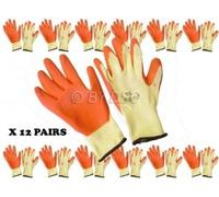 Toolzone Dipped Latex Non Slip Gloves - Bulk Packs of 12 - Extra Large - 12 Pairs