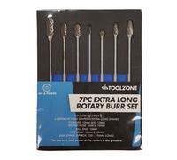 Toolzone Hb096 7-Piece Extra Long Tungsten Carbide Rotary Burr Set