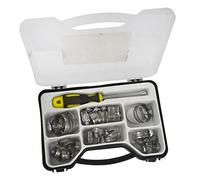 toolzone HW039 8-44 mm Stainless Steel Hose Clamps Clips - Silver (35-Piece)