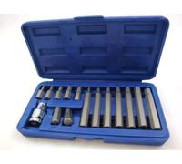 Toolzone HX036 1/2-Inch Dr Hex Bits with Socket in Case-Black (15-Piece) Set