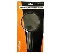 Toolzone Large 100mm Magnifier Glass Black Hand Held 4" Glass Lens Optical X3 Magnifier