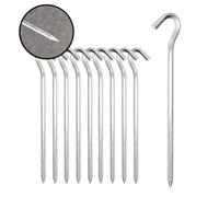 Toolzone Metal Tent Pegs For Camping - 7" Heavy Duty Galvanised Tent Pegs - 10 Pack