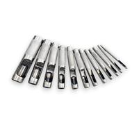 toolzone PN104 3-19 mm Leather/Rubber/Card/Gaskets/Plastic/Paper Hollow Hole Punches - Black (12-Piece)