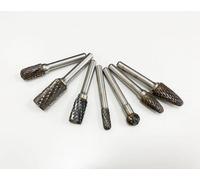 Toolzone Tungsten Carbide Burr Set 7Pc 10mm Heads 6mm Shank Rotary Burr Files Heavy Duty