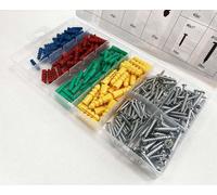 Toolzone Wall Plugs. Assorted Raw Rawl Plugs With Screws. 285Pc Rawlplugs And Screws Set