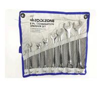 Toolzone Whitworth Imperial Combination Spanner Set 8 Pc Crv Af Bsw Open Ended/ring Combo