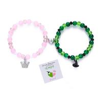 TOOMCYD Wicked Stacked Bracelets Set, Changed for Good Green and Pink Friendship Bracelets, Wicked Themed Party Gifts for Wicked Party Favors, normal, Alloy Steel, no gemstone