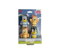 Toomies Bluey Squirter 4-Pack, Bath Toy Set With Bluey, Bingo, Mum And Dad, Water Squirting Fun For Toddlers, Designed For Little Hands, Promotes Motor Skills, Creative Play, Ages 18 Months plus