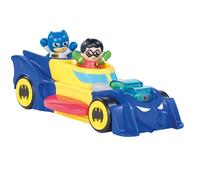 Toomies DC Comics BATMAN E73262 3 in 1 Batmobile from Vehicle Transforms into Mini Batmobile and Jet - Engine Popping Effect - Flywheel Drive Push Along - From 12 Months