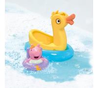 TOOMIES Peppa Pig Baby Evie, Duck Bath Float and Squirter, From 18 Months | Floating Duck Pourer, Soft Squeeze Figure, Toddler Water Toy for Bath or Paddling Pool, No Batteries Needed