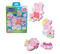 TOOMIES Peppa Pig Bath Puzzle, Foam Bath Toy Set, From 18 Months | 8 Soft Foam Pieces, Build 4 Character Poses, Sticks to Tiles When Wet, Mesh Storage Bag, Bath Toy for Toddlers