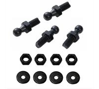 TOOMYAUTO M6 Black Alloy Steel Ball Stud Bolts, Set of 4, Gas Spring Strut Lift Support, Hex Head, Zinc Plated