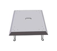 TOONDB Fire Pit Heat Deflector Lid, 25in Square Stainless Steel Cover with Foldable Legs, Improves Heat Distribution & Protects from Debris for Patio & Camping