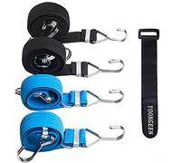 TOONGEEN Bungee Cords with Hooks, 4Pack Elastic Bungee Straps, 2x24",2x 39"