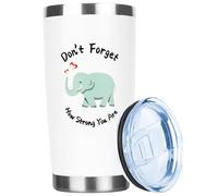 TOONGEEN Elephant Gifts for Women, Inspirational Gifts for Her, You are Stronger Than You Think Present for Birthday, Christmas, 20oz Elephant Stainless Steel Mug