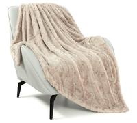 TOONOW Faux Fur Luxury Throw Blanket,Double Side Soft Fluffy Shaggy Fuzzy Blanket for Couch Sofa Bed (Mauve Morn, Throw)