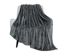 TOONOW Fleece Blanket Textured Fuzzy Plush Throw Blanket 50" x 60", Super Soft Fluffy Bed Blanket Geometric Pattern Comfy Microfiber Flannel Blankets for Couch, Bed, Sofa, Dark Grey