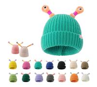 TOONZ Monster Tentacle Hat, Winter Parent-Child Cute Glowing Little Monster Retractable Eye Tentacles Funny Knit Hat for Adults and Kids Beanie Hat (Polyester, Light Blue)