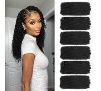TOOPBIUTI Afro Kinky Bulk Hair 12 Inch Spring Twist Braiding Hair Bulk Locs Dreadlock Extensions Afro Kinky Curly Crochet Braid Hair (1B, 12inch-6pc)