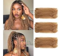 TOOPBIUTI Afro Kinky Bulk Hair 16 Inch Spring Twist Braiding Hair Bulk Locs Dreadlock Extensions Afro Kinky Curly Crochet Braid (27#, 16inch-3pc)