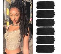 TOOPBIUTI Afro Kinky Bulk Hair 16 Inch Spring Twist Braiding Hair Bulk Locs Dreadlock Extensions Afro Kinky Curly Crochet Braid (1B, 16inch-6pc)