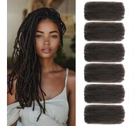 TOOPBIUTI Afro Kinky Bulk Hair 16 Inch Spring Twist Braiding Hair Bulk Locs Dreadlock Extensions Afro Kinky Curly Crochet Braid (4#, 16inch-6pc)