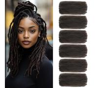 TOOPBIUTI Afro Kinky Bulk Hair 8 Inch Spring Twist Braiding Hair Bulk Locs Dreadlock Extensions Afro Kinky Curly Crochet Braid Hair (4#, 8inch-6pc)