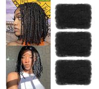 TOOPBIUTI Afro Kinky Bulk Hair 8 Inch Spring Twist Braiding Hair Bulk Locs Dreadlock Extensions Afro Kinky Curly Crochet Braid Hair (1B, 8inch-3pc)