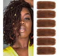 TOOPBIUTI Afro Kinky Bulk Hair 8 Inch Spring Twist Braiding Hair Bulk Locs Dreadlock Extensions Afro Kinky Curly Crochet Braid Hair (30#, 8inch-6pc)
