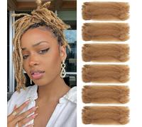 TOOPBIUTI Afro Kinky Bulk Hair 8 Inch Spring Twist Braiding Hair Bulk Locs Dreadlock Extensions Afro Kinky Curly Crochet Braid Hair (27#, 8inch-6pc)