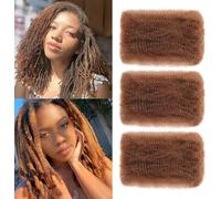 TOOPBIUTI Afro Kinky Bulk Hair 8 Inch Spring Twist Braiding Hair Bulk Locs Dreadlock Extensions Afro Kinky Curly Crochet Braid Hair (30#, 8inch-3pc)