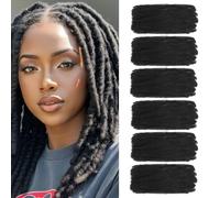 TOOPBIUTI Afro Kinky Bulk Hair 8 nch Spring Twist Braiding Hair Bulk Locs Dreadlock Extensions Afro Kinky Curly Crochet Braid (1B, 8inch-6pc)
