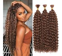 TOOPBIUTI Deep Wave Bulk Hair for Braiding 18 Inch Natural Curly Hair for Boho Braids No Weft synthetic braided hair and Wavy Braiding Hair Extensions for women